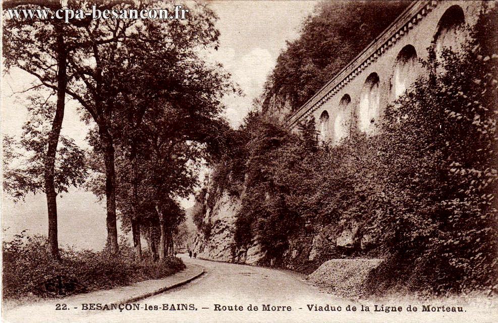 22. - BESANÇON-les-BAINS. - Route de Morre - Viaduc de la Ligne de Morteau.
